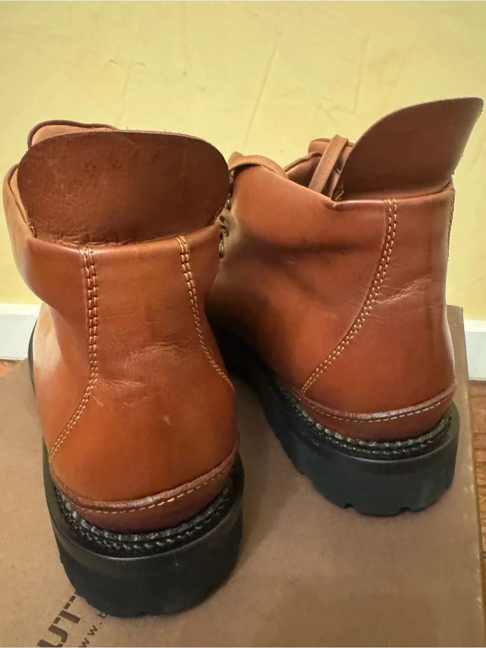 NIB Buttero Zeno Leather Alpine Hiking Boots Brown Cognac Size 41.5